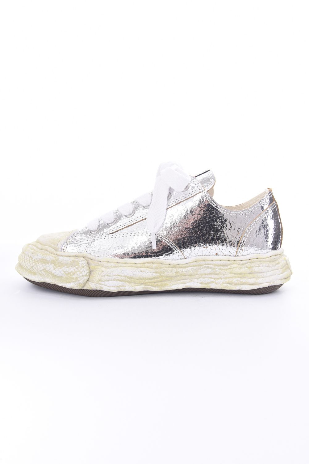 "PETERSON23" OG Sole Cracking LT Low-top Sneaker / ピーターソン23 クラックレザー ローカット シルバー