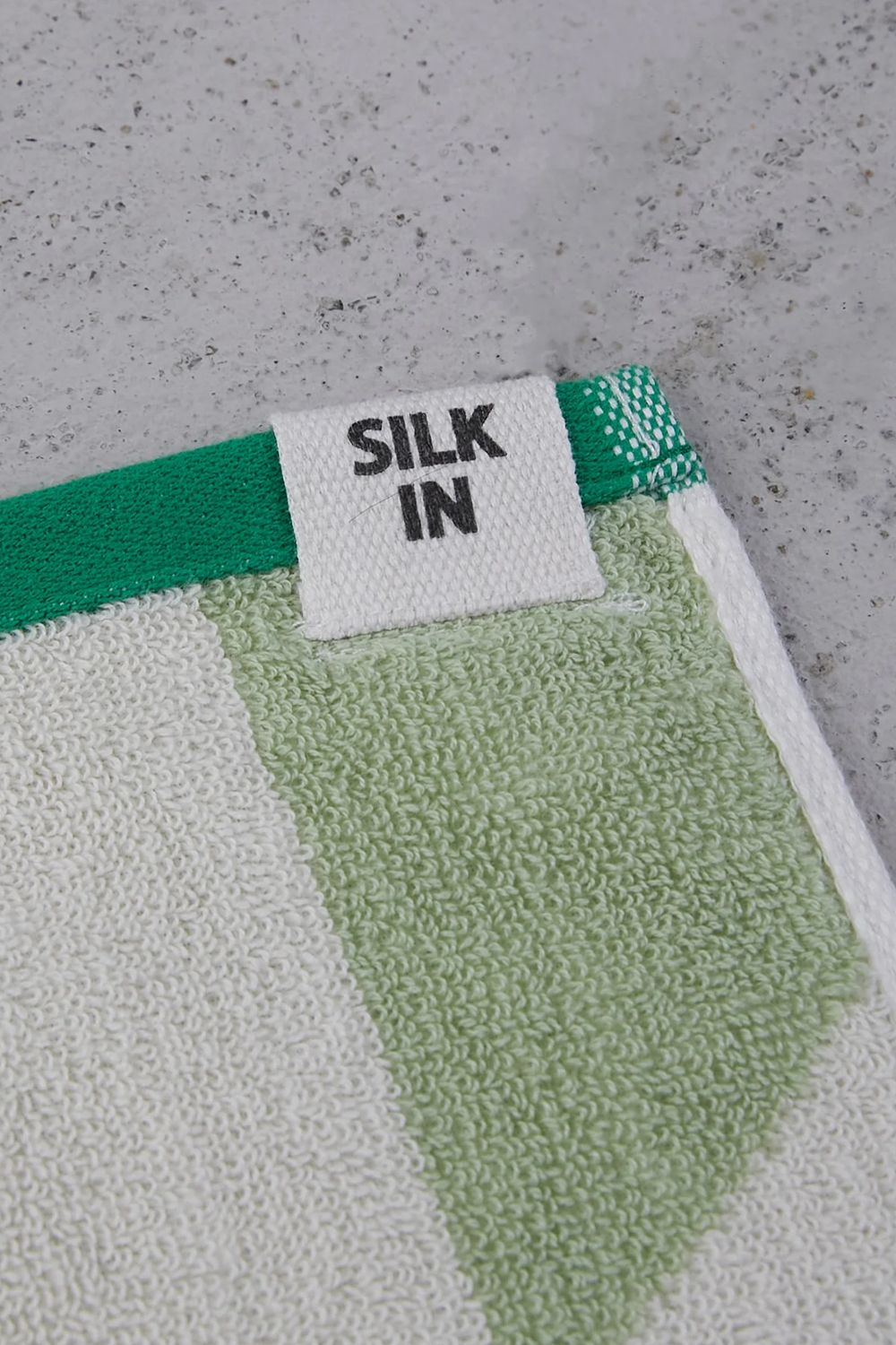 Check Mini Towel / シルク混 チェック ミニタオル (グリーン)