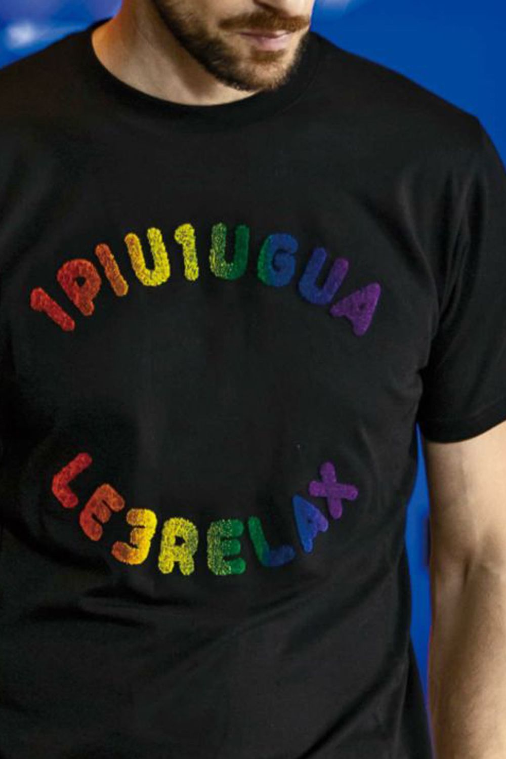RAINBOW TOOTHBRUSH EMBROIDERY T-SHIRTS / レインボー サークルロゴ 半袖Tシャツ ブラック