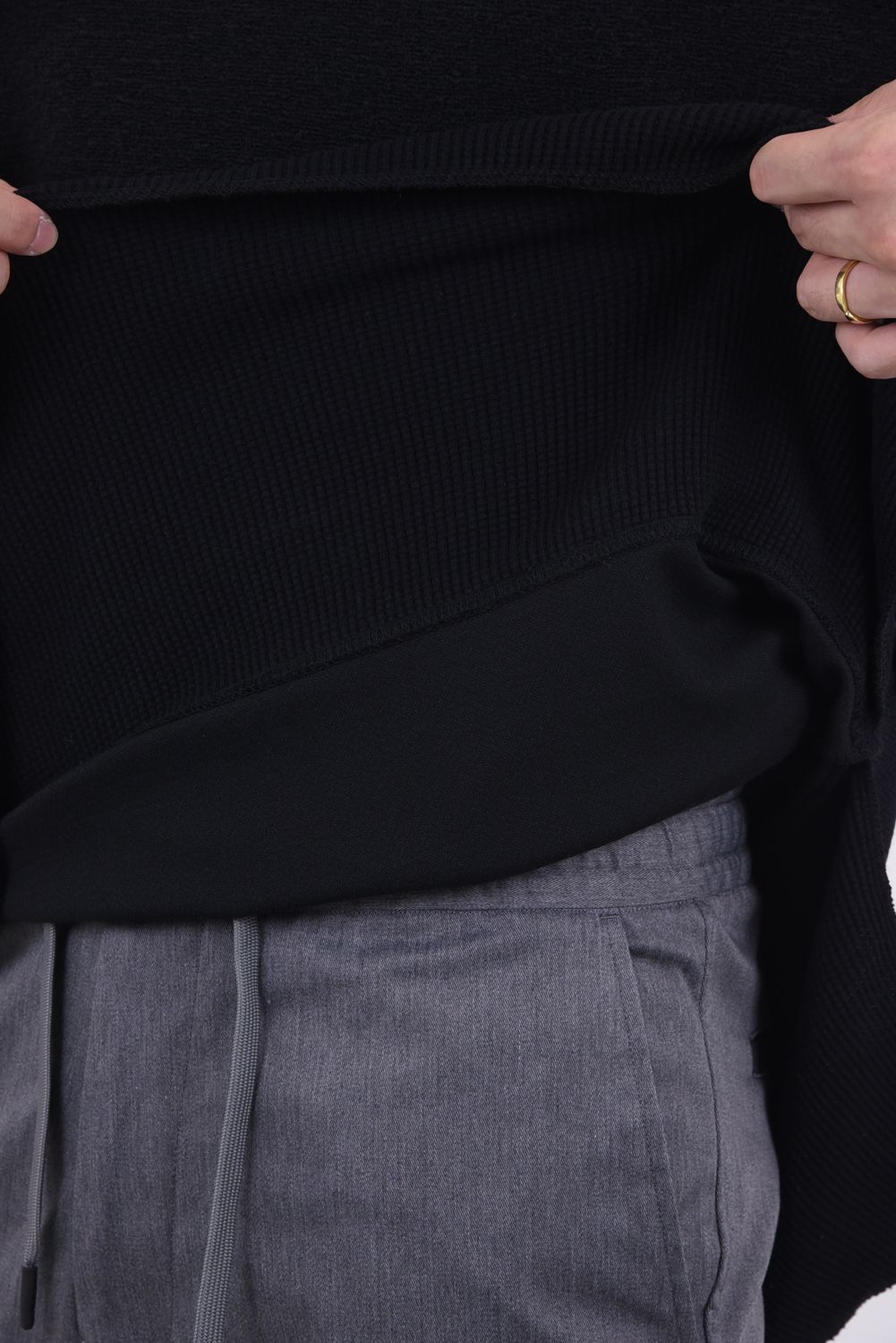 TRIPLE LAYER LONG SLEEVES T-SHIRT / トリプルレイヤード ロングスリーブTシャツ ブラック