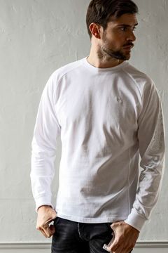 SLEEVE RHINESTONE LONG T-SHIRT / スリーブ ラインストーン ロングTシャツ ホワイト