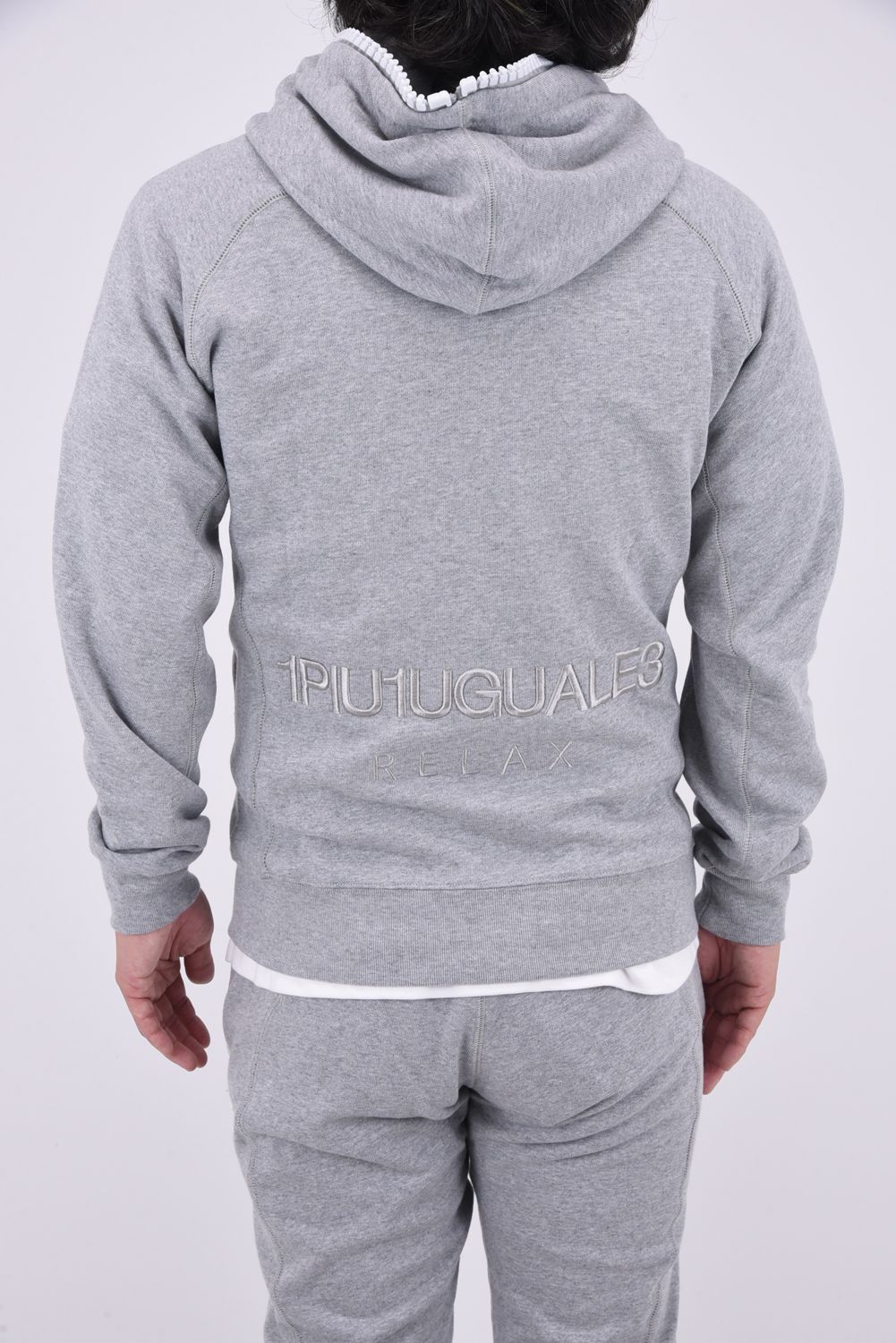 BIG ZIP BACK LOGO HOODIE / ビッグジップ バックロゴ フーディ トップグレー