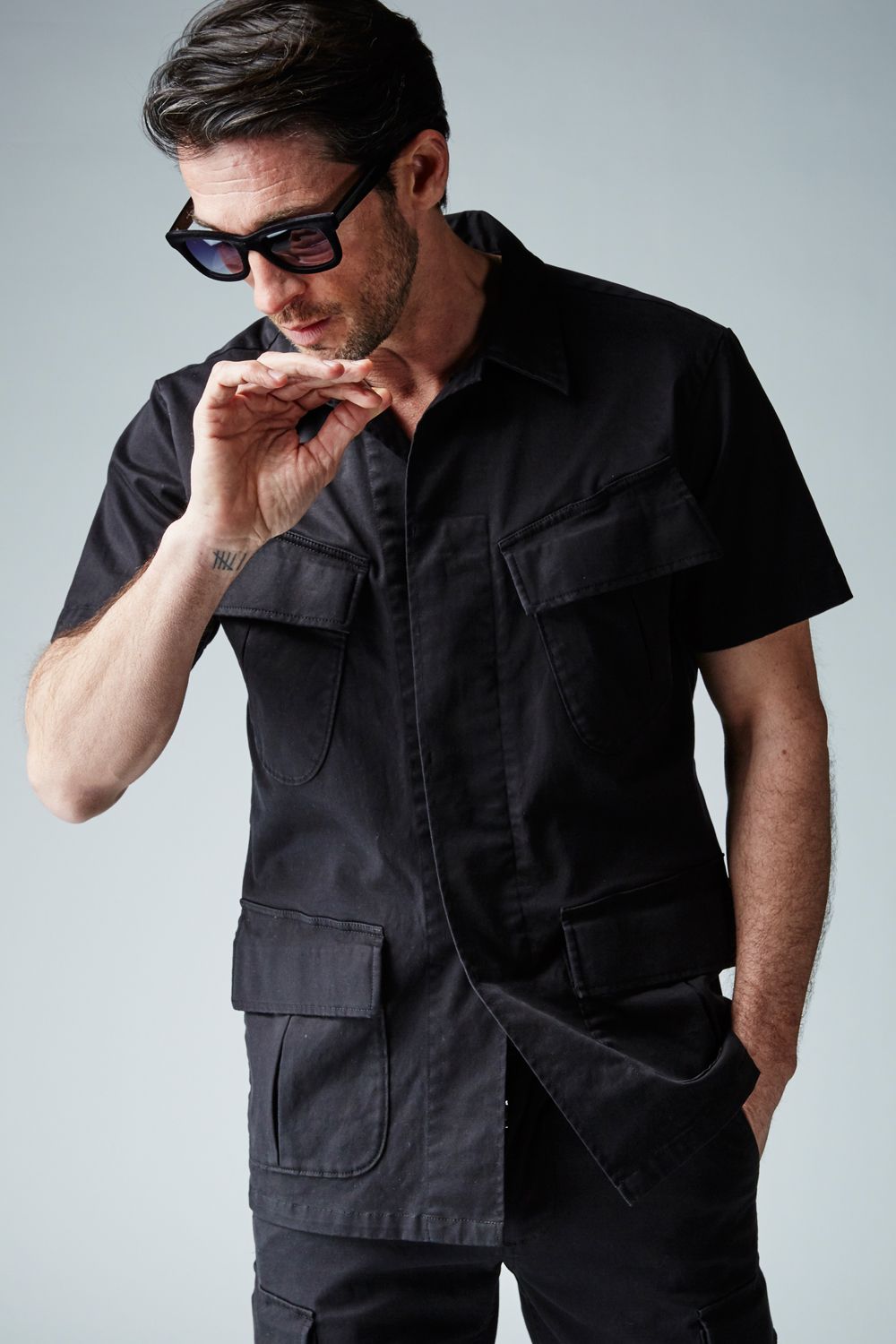 【BLACK MILITARY Vol.7】 JUNGLE FATIGUE S/S SHIRT -BLACK- (9月頃入荷予定 )※オーダー締切8/6(金)11:59迄
