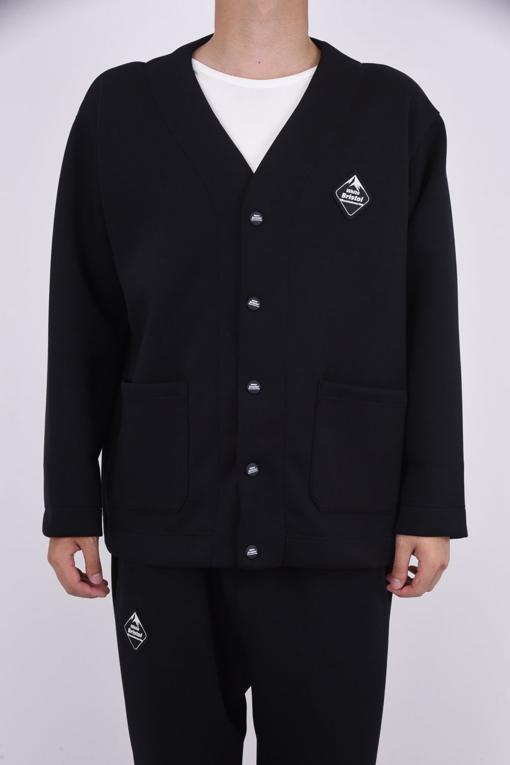 【WM  /  F.C.Real Bristol】 SWEAT CARDIGAN / ブリストル ダンボールスウェット カーディガン ブラック
