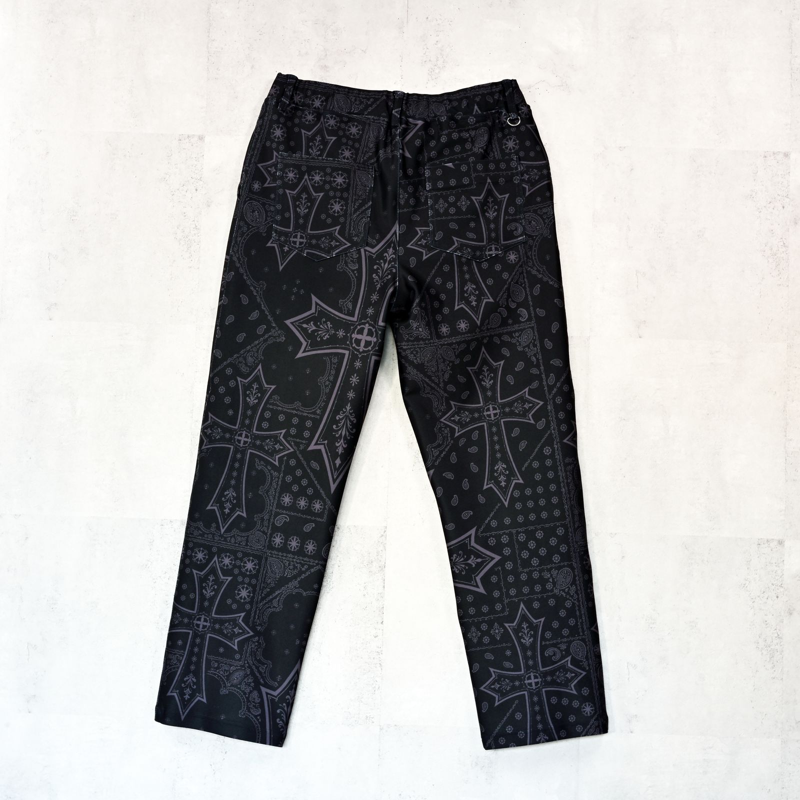 CHRIS EASY WIDE TUCK PANTS / ハイテンショントリコット ワンタック セミワイド イージーパンツ (クロスブラック) (1月上旬入荷予定) ※オーダー締切:9月7日(月)17時)