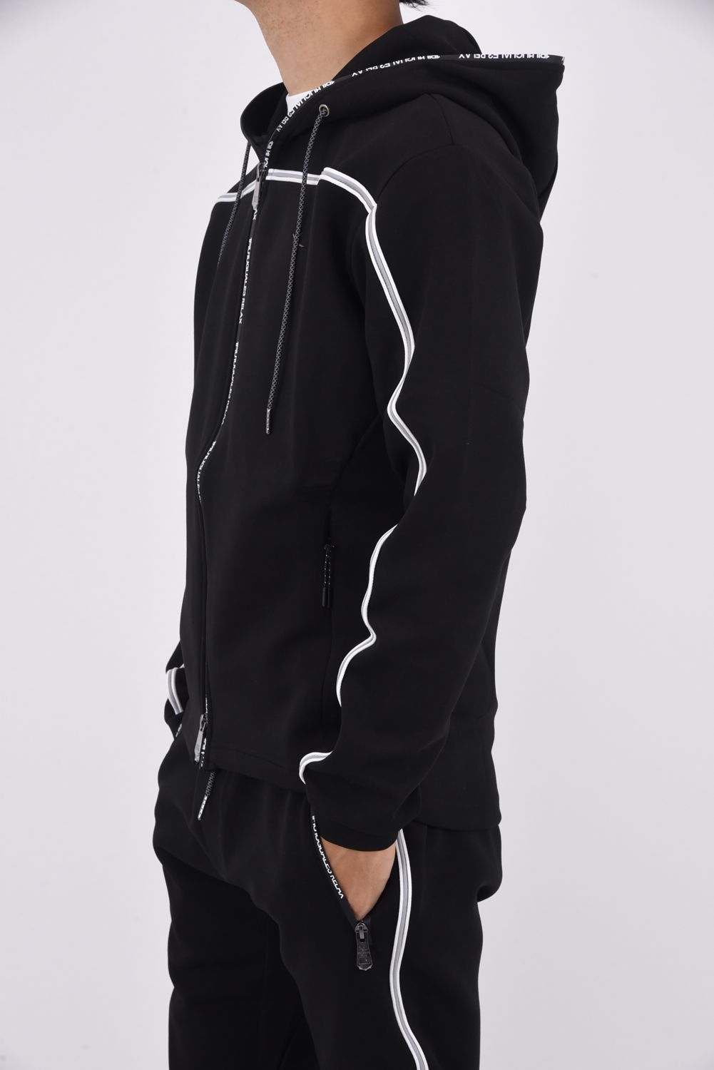 PIPING LINE HOODIE / パイピング ライン フーディ ブラック