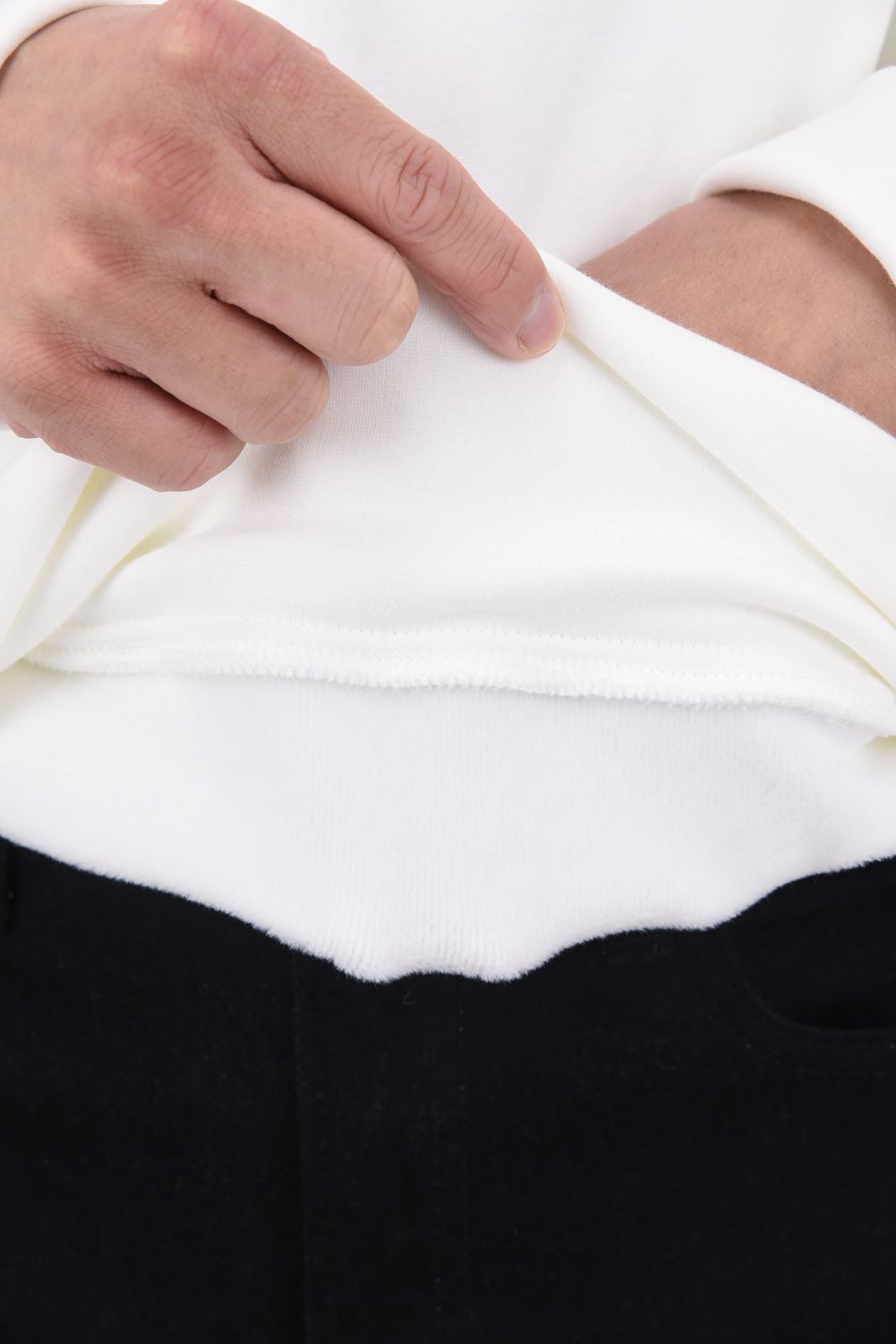 VELOURS FLEECE DORP TRAINER / アイコンロゴ 裏起毛 ルーズトレーナー ホワイト