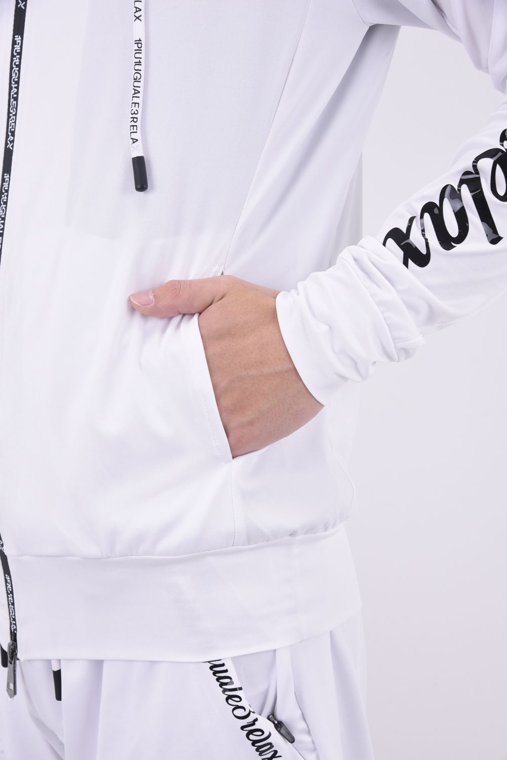 RASHGUARD SLEEVE LOGO HOODIE / ラッシュガード スリーブロゴ ジップアップフーディー ホワイト (3月~4月頃入荷予定)