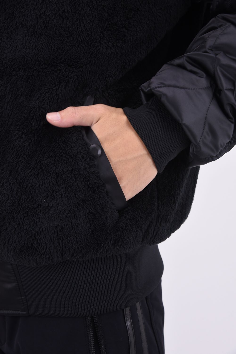 DAVID JACKET / ドロップショルダー フライトジャケット ボアブラック