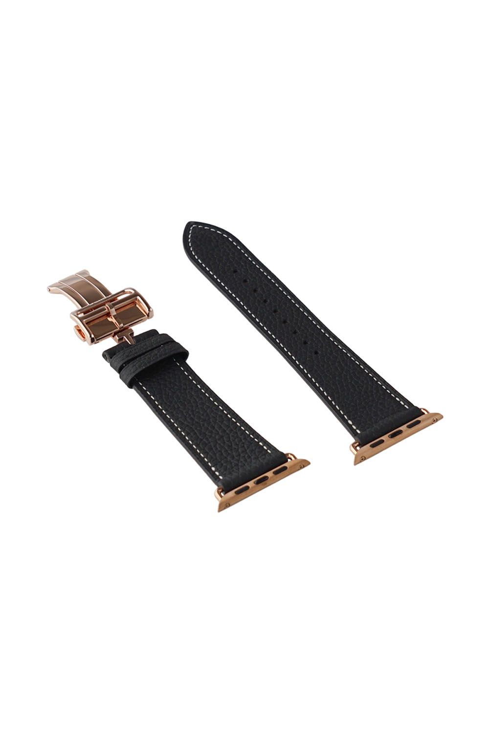 Apple Watch Leather Band / Apple Watchレザーバンド ブラック / ピンクゴールド