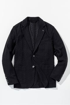 【26SS】 LINEN TOUCH JACQUARD JACKET / リネンタッチ テーラードシングルジャケット (ブラック) (2月中旬入荷予定)