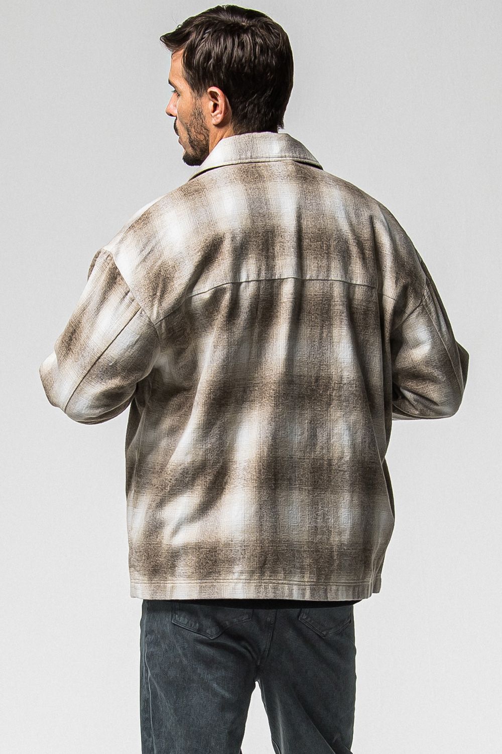 FLANNEL CHECK JK / フランネル チェック ジャケット (ブラウン) (10月中旬入荷予定) ※オーダー締切：9月1日(月)18:00