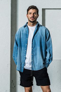 DENIM JACK SHIRTS / ヴィンテージ加工 ダンガリーシャツ インディゴユーズド