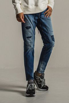 MICK DENIM JERSEY  / 定番 デニム ダメージ ジャージーンズ インディゴユーズド