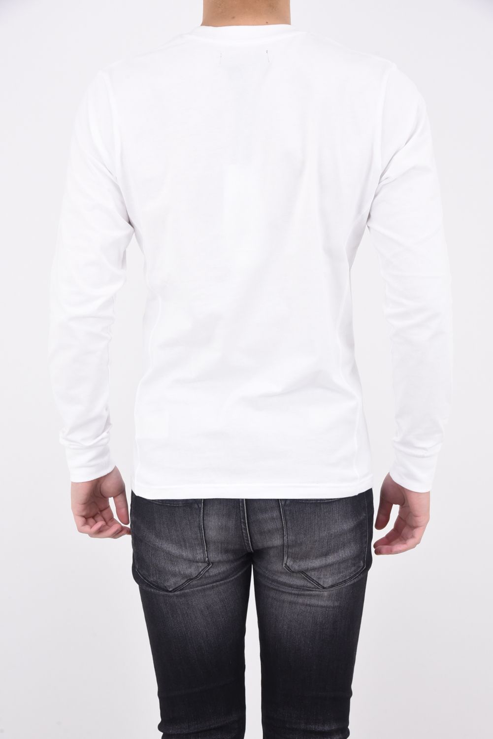 GRADATION TOOTHBRUSH EMBROIDERY LONG T-SHIRTS / グラデーション 3Dロゴ ロングスリーブTシャツ ホワイト