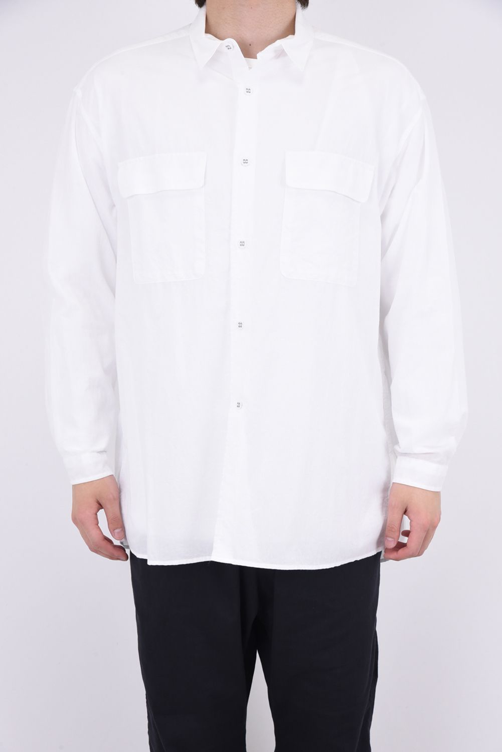 LONG SLEEVES SHIRT / コットン ロングスリーブシャツ ホワイト