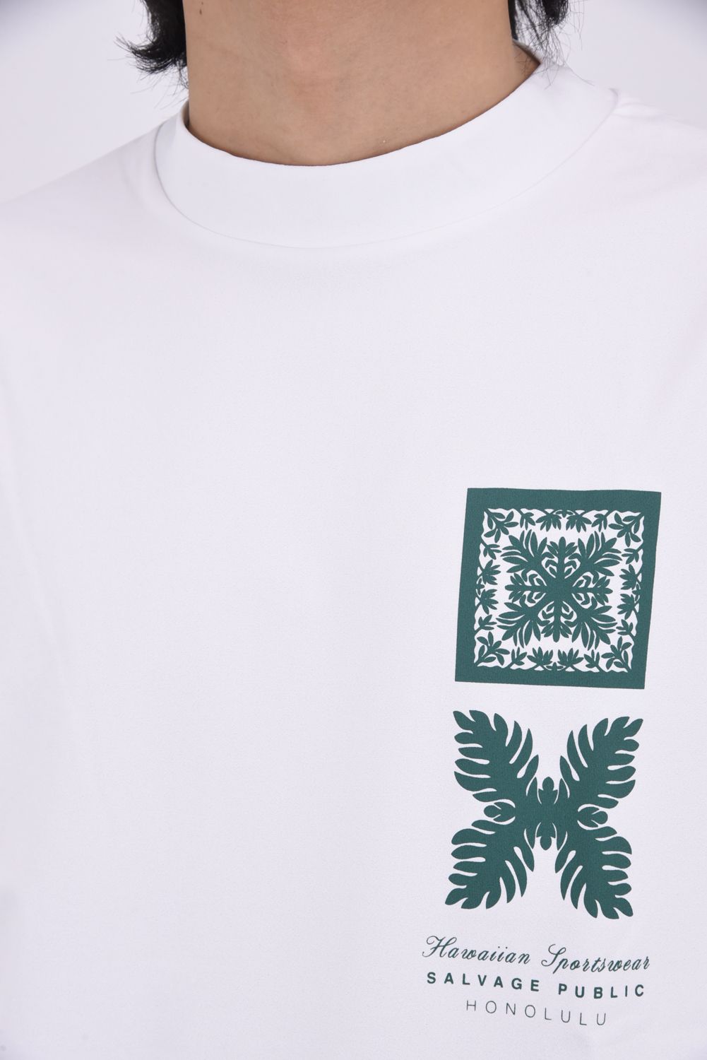 【26SS】 SURF Mockneck S/S(Nalu＆Turf) / NALU＆TURFプリント モックネックTシャツ (ホワイト)