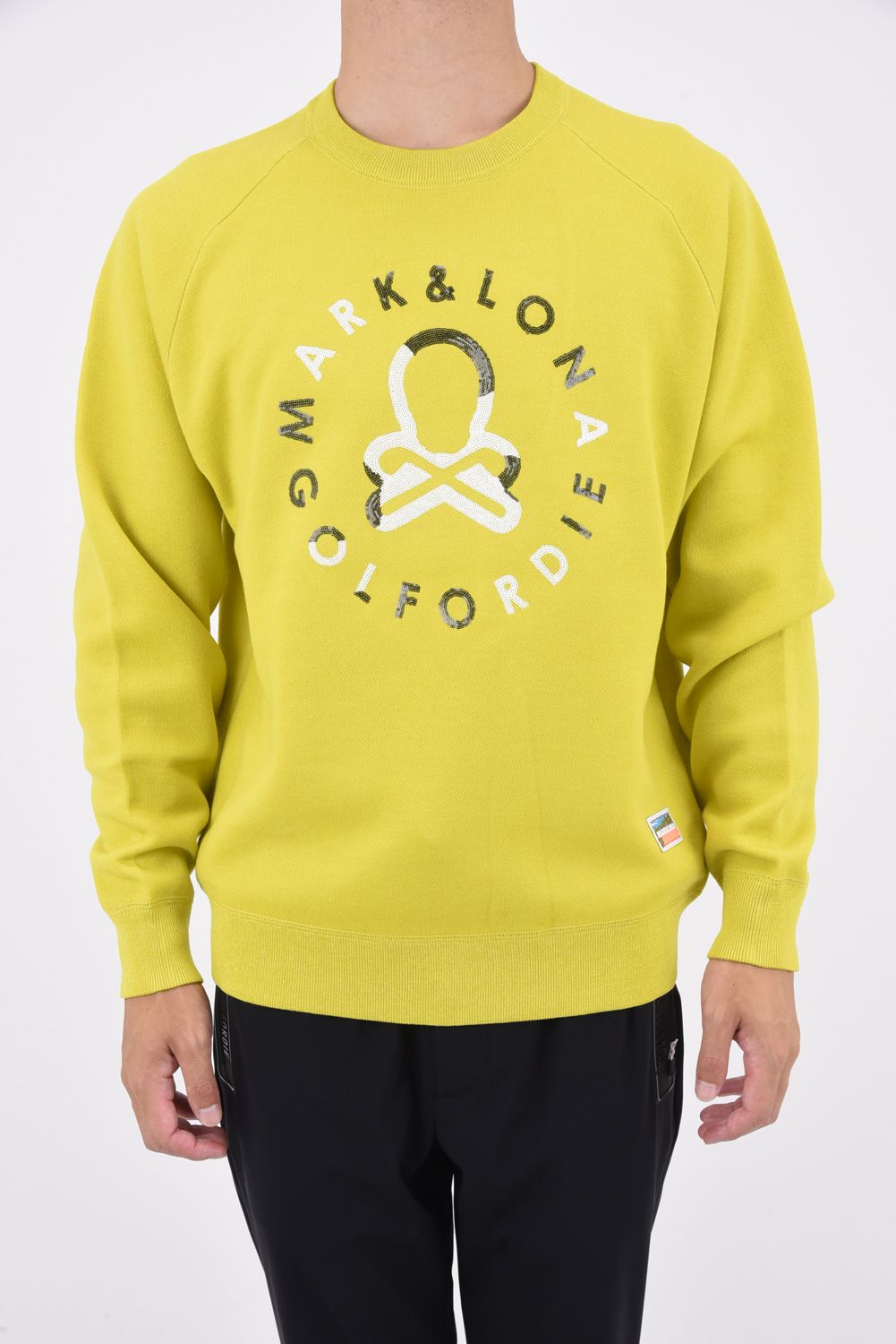 EVER SPANGLE CREW SWEATER / スパンコール スカル クルーネックニット (イエロー)