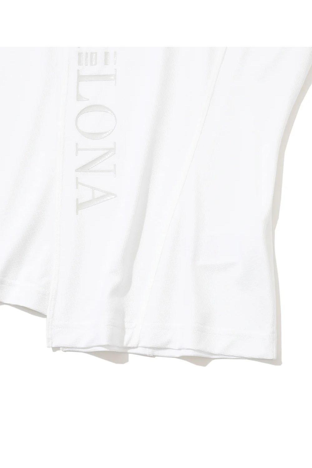 【26SS】【CODE COLLECTION】【レディース】 ATMT / アシンメトリーデザイン ブランドロゴ モックネックTシャツ (ホワイト)