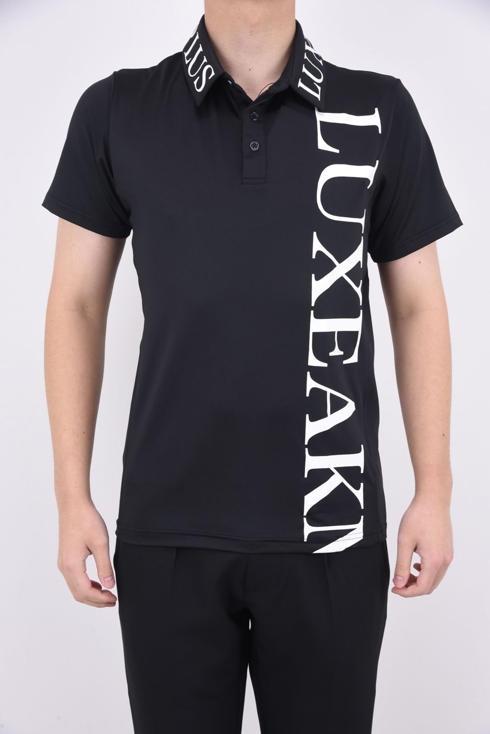 LUXEAKMPLUS - VERTICAL LOGO POLO SHIRTS / バーチカルロゴ 半袖