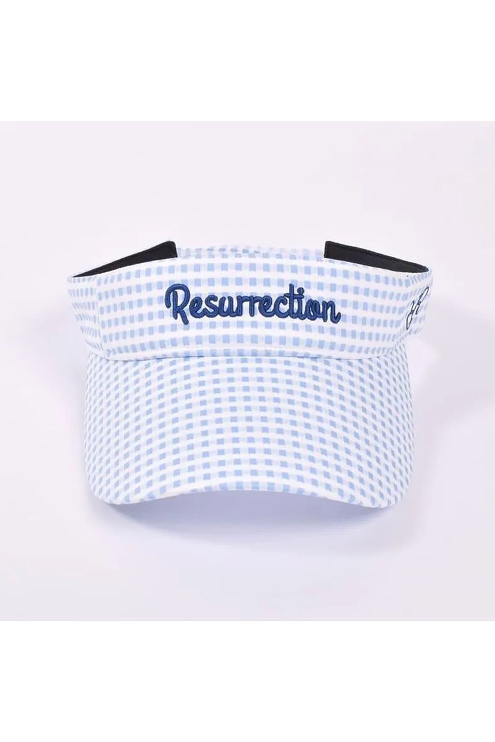 【26SS】【レディース】 WIDE BRIM SUN VISOR / ワイドブリム ギンガムチェック サンバイザー (シュシュ付き) (サックス)