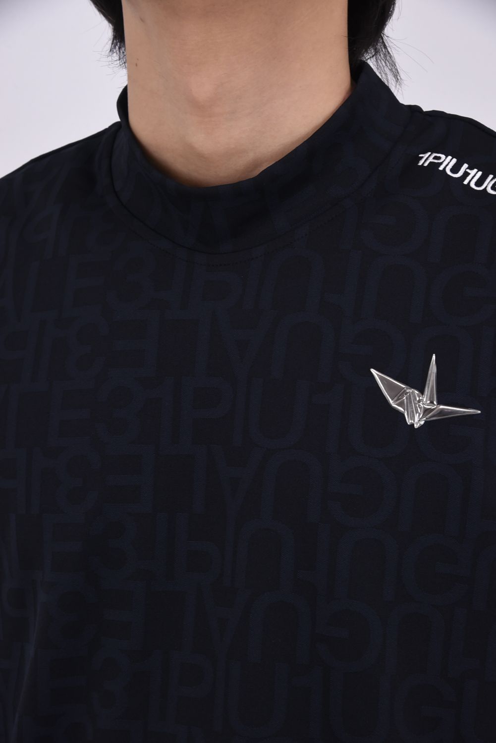 【26SS】 JACQUARD MOCK NECK  / ジャガード モックネック (ブラック)