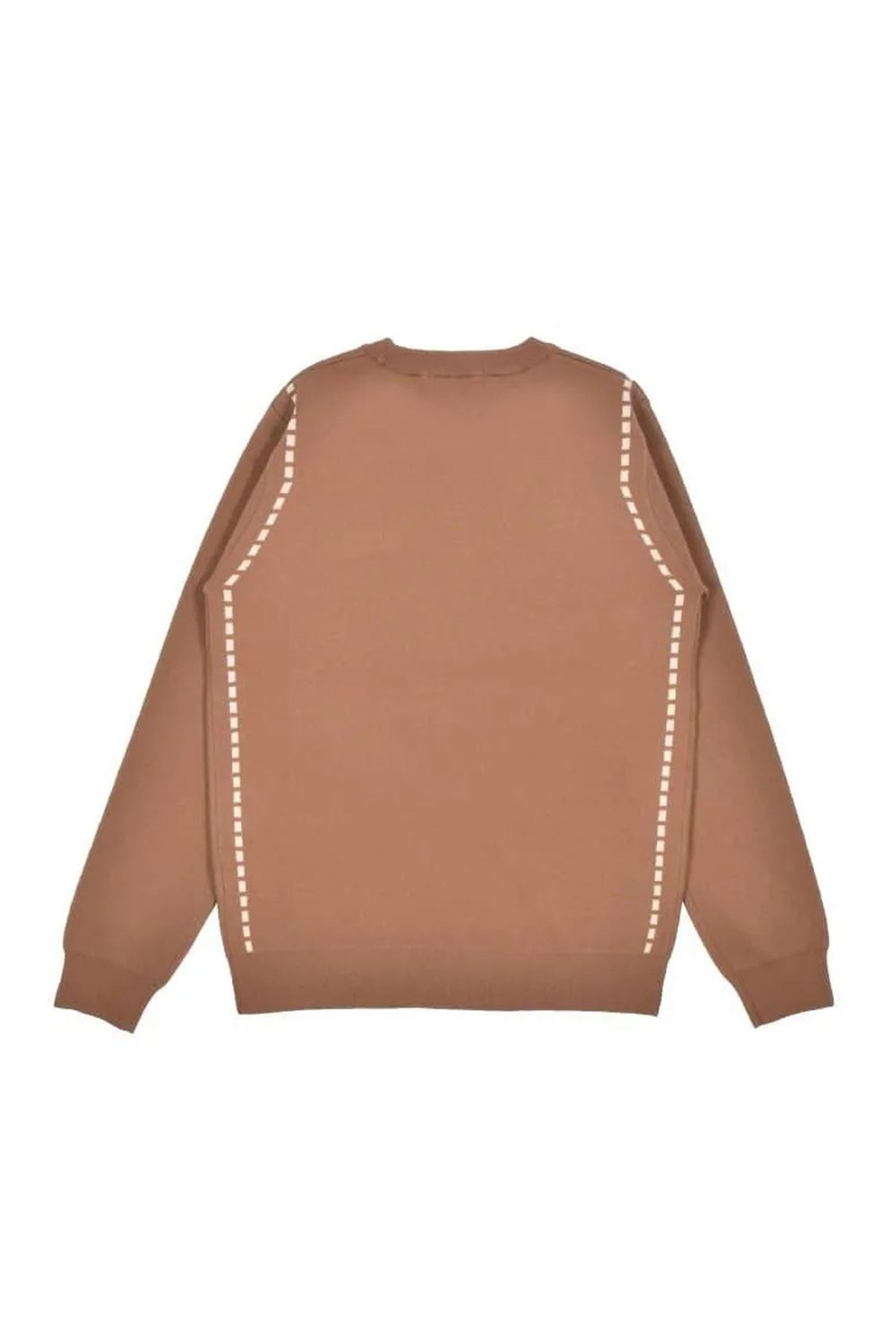 【26AW】【レディース】 STITCHING LINE KNIT / ステッチングライン クルーネックニット (ブラウン)*