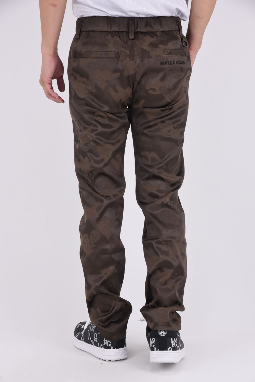 【2025AW】 GAUGE STRETCH JACQUARD PANTS / オリジナルカモジャカード ストレッチロングパンツ (ブラウン)