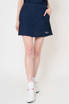【26SS】【レディース】 AIRY AWA SKIRT / ワッフル生地 ブランドロゴ スカート (インナーパンツ一体型) (ネイビー)