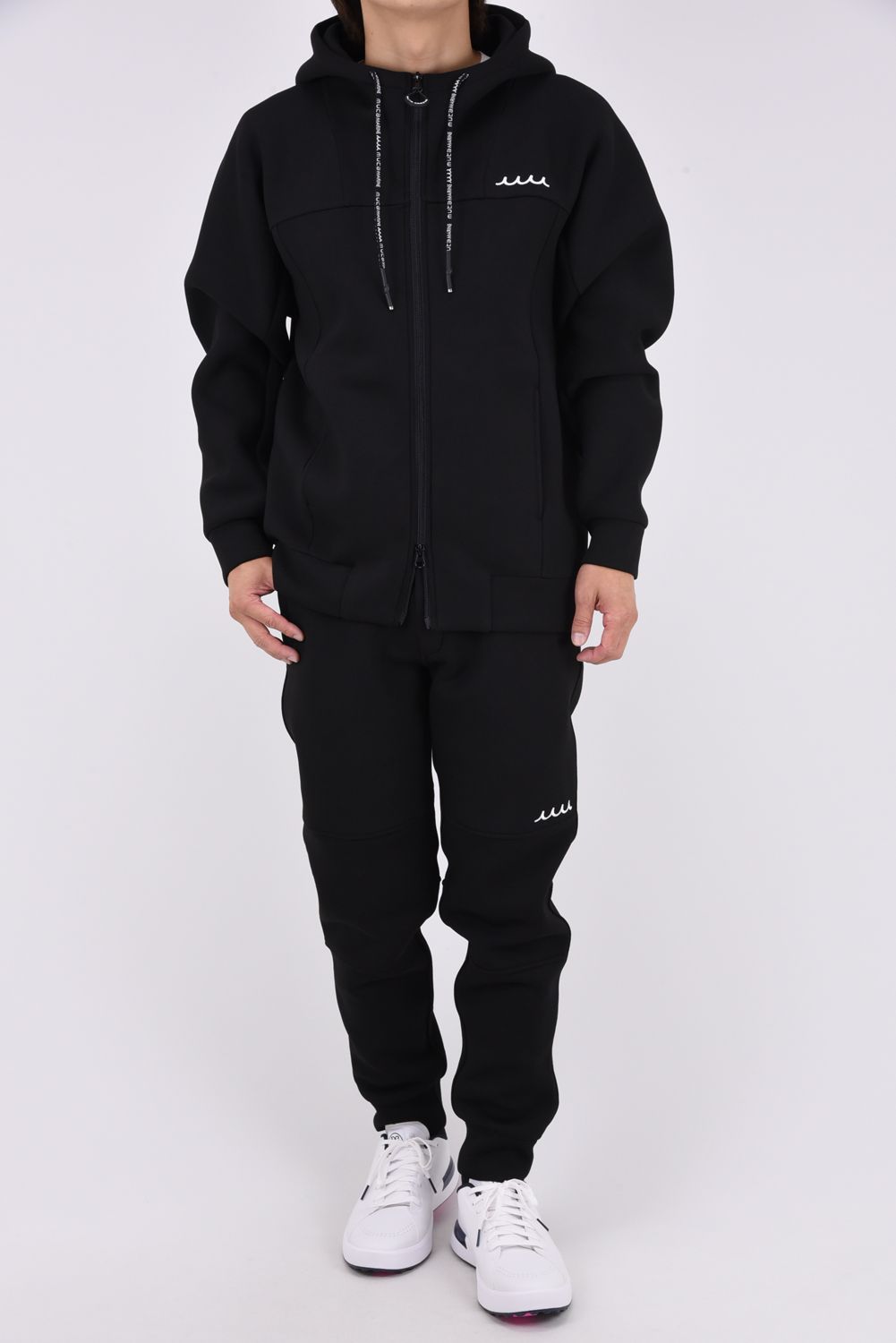【26AW】 BONDING JOGGER PANTS / ボンディング素材 ワンポイントロゴ ジョガーパンツ (ブラック)
