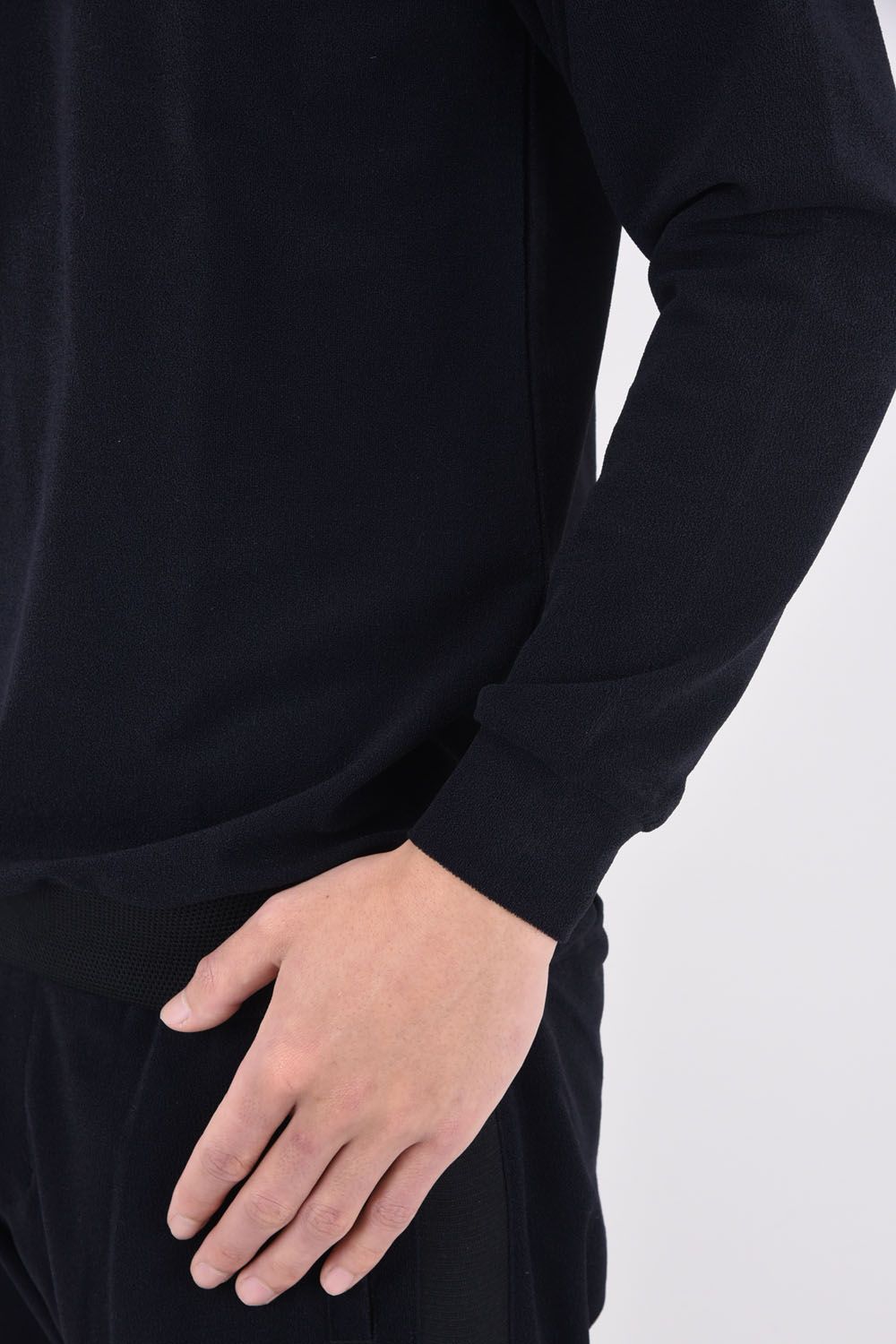 【ABSOLUTE】 CARVICO PANTELLERIA CREW / ロゴ カルビコ ストレッチ ロングスリーブ モックネック Tシャツブラック