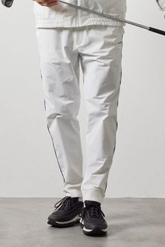 WATER REPELLENT PIPING LONGPANTS / 4WAY ストレッチ 撥水素材 ロゴテープ ロングパンツ (ホワイト)