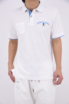 【26SS】 BONES PIQUE POLO / カノコ素材 ジャパンメイド BONEプリント ポロシャツ (ホワイト)