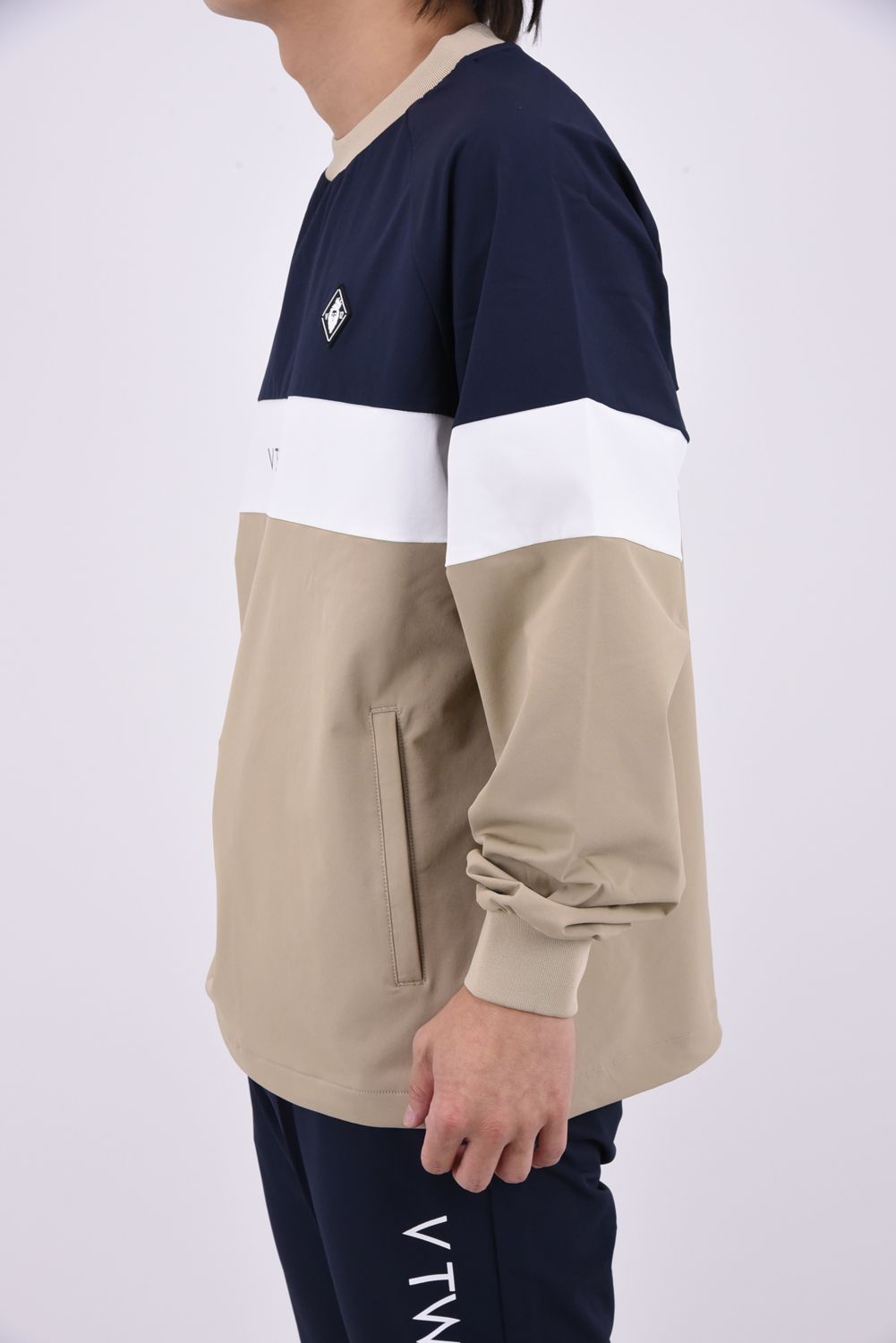 【26AW】 WB SWITCH JKT / ツートーン ブランドロゴ ナイロンジャケット (ネイビー)