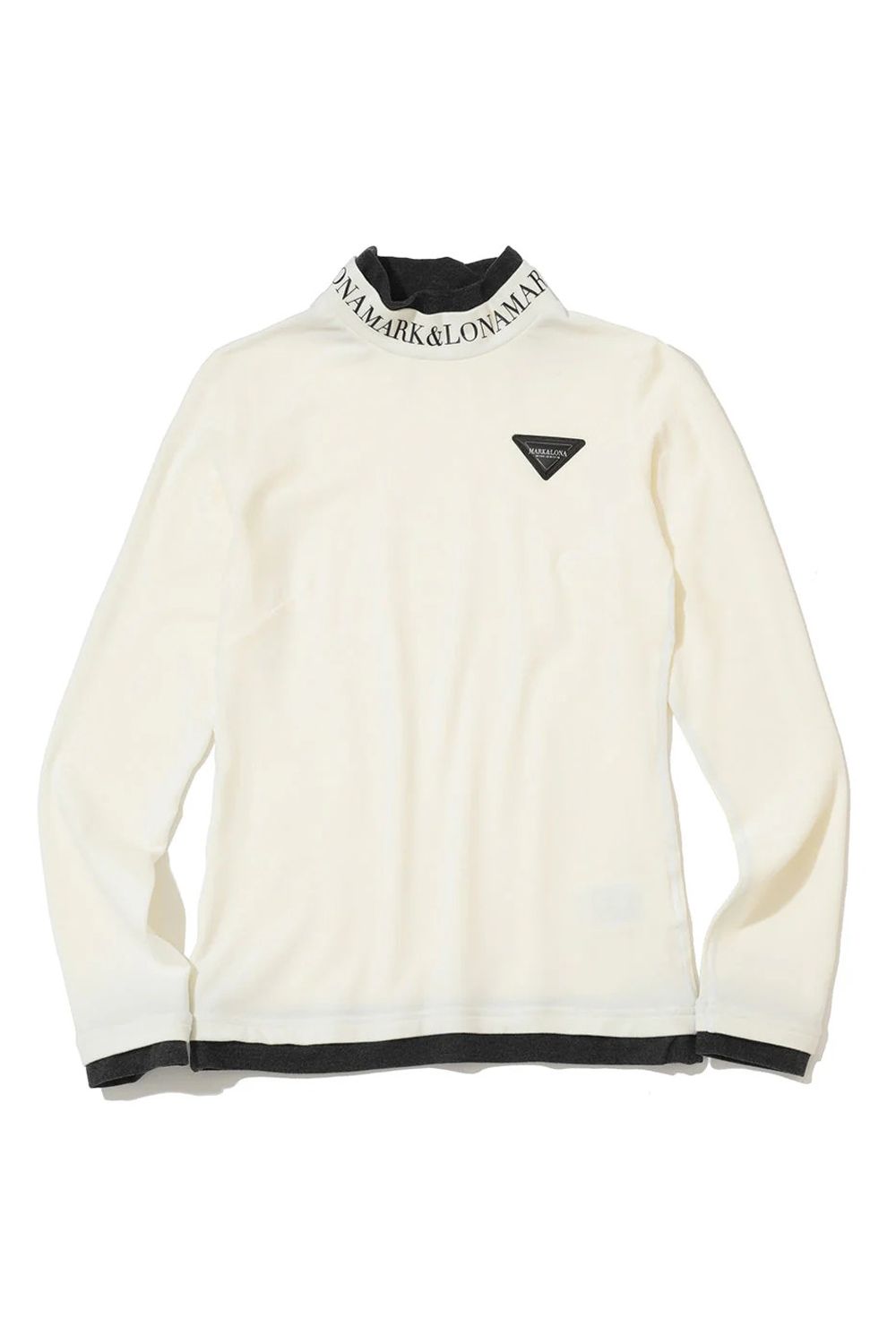 【2025AW】【レディース】【CODE COLLECTION】 LNST / マイクロフリース レイヤード風 モックネックTシャツ (ホワイト)