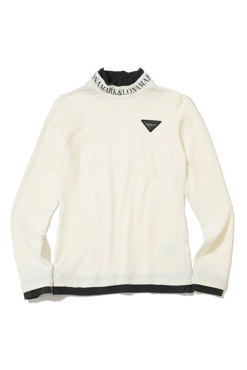 【2025AW】【レディース】【CODE COLLECTION】 LNST / マイクロフリース レイヤード風 モックネックTシャツ (ホワイト)