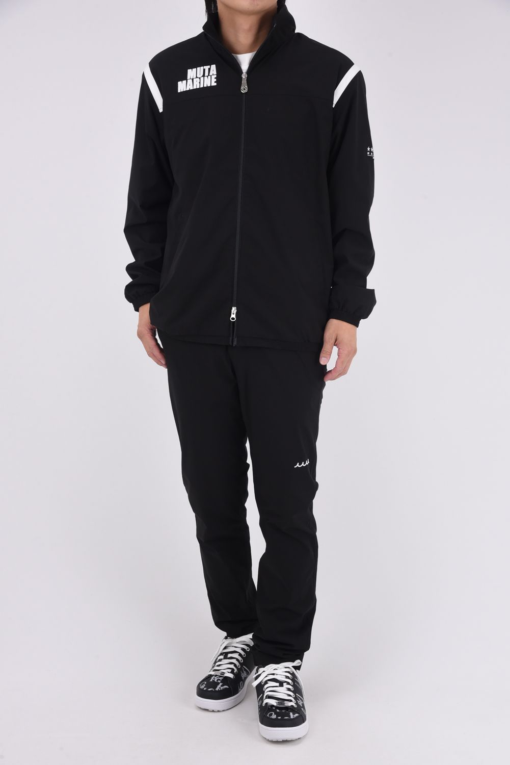 【25AW】 LIP STRETCH ZIP JACKET / ブランドロゴ ジップアップジャケット (ブラック)