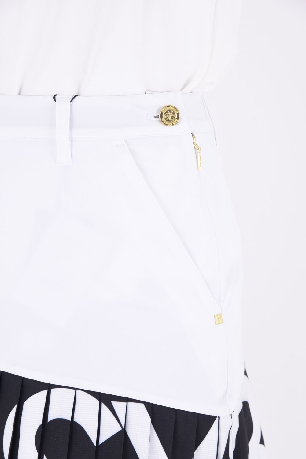 【レディース】CARVICO STRETCH PLEATS SKIRT / カルビコ生地 ストレッチ プリーツスカート (ホワイト)*