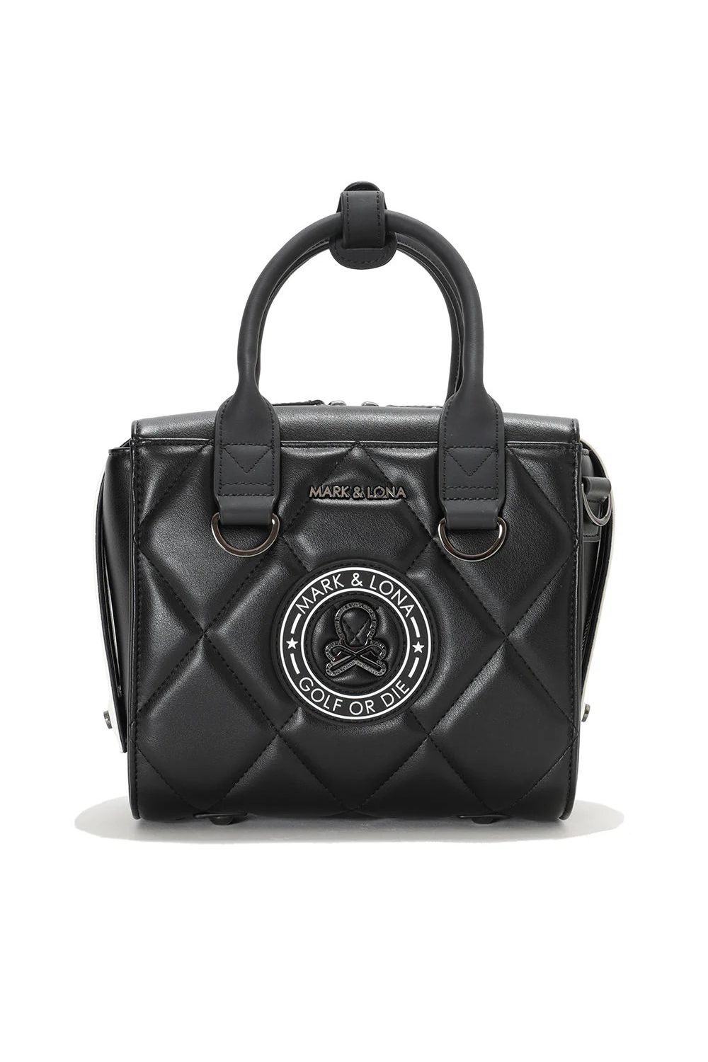 ETERNAL QUILTED BOX BAG / シンセティックレザー サークルスカル キルティング カートバッグ (ブラック)