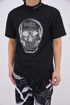 【2026SS 木村拓哉さん着用 VOL.4】 LOVE OF GOD SPECTRUM PERFORMANCE MOCK / ジャパンメイド スカルジャカード スワロフスキー モックネックTシャツ (ブラック)