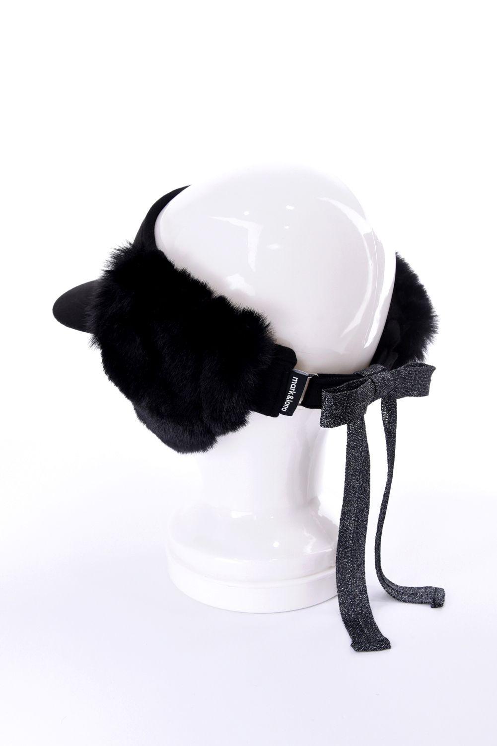 【26AW】【レディース】 FLEUR FUR RIBBON VISOR / 3Dロゴ刺繍 イヤーマフ付き 2WAYリボンサンバイザー (ブラック)