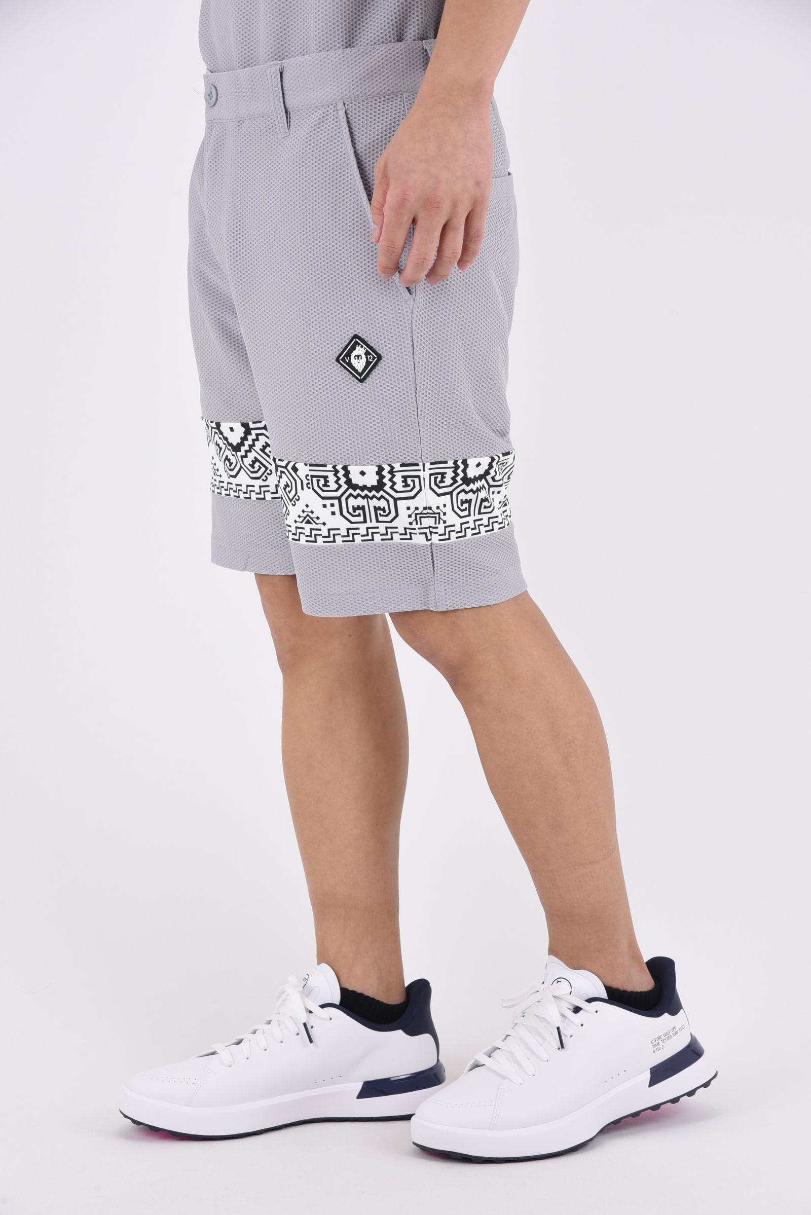 【26SS】 BAN COMFO SHORTS / ワッフル生地 バンダナ柄 ショートパンツ (グレー)