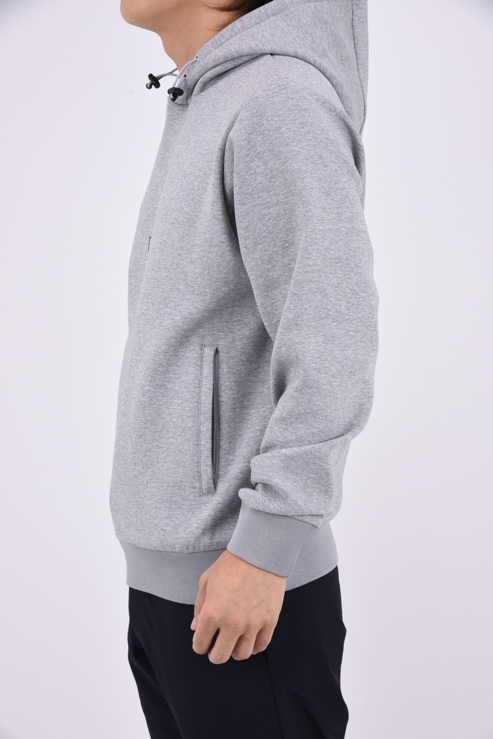 【26AW】 RING LOGO PARKA / ダンボールニット サークルロゴ ジップポケット プルオーバーフーディー (グレー)