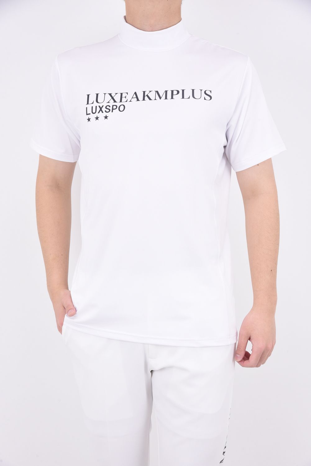 LUXEAKMPLUS - SPORTS LOGO MOCK NECK T-SHIRTS / スポーツロゴ モック