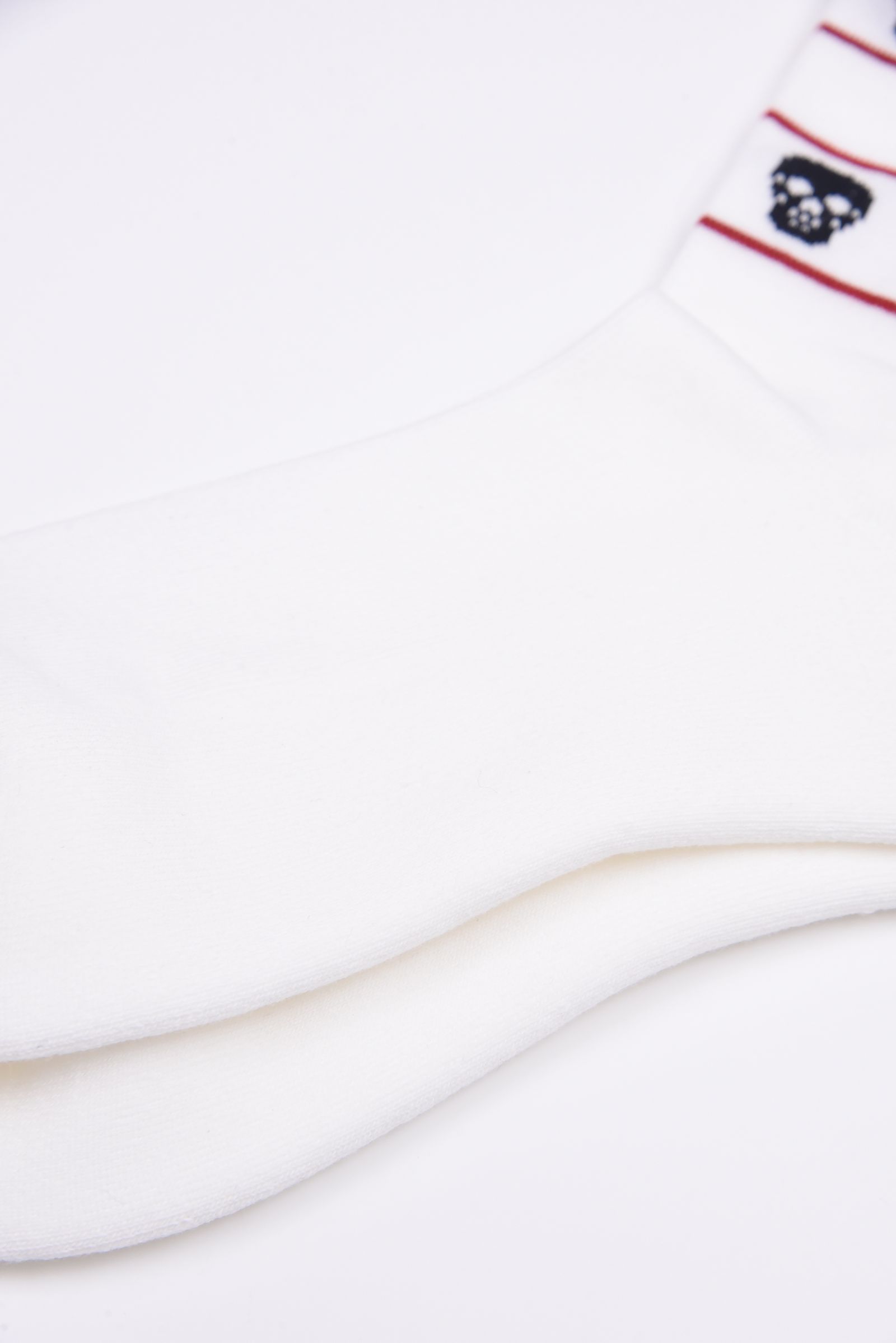 ETERNAL SKULL BORDER SOCKS / スカルジャカード ハイクルーソックス (ホワイト)