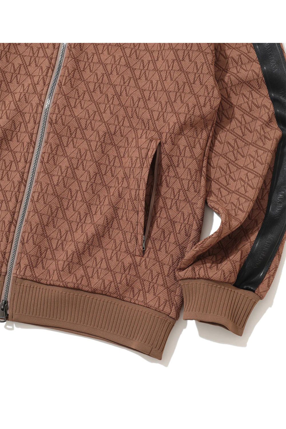 【2025AW】【CODE COLLECTION】 TPTJ / ジオメトリックジャカード サイドラインテープ トラックジャケット (ブラウン)
