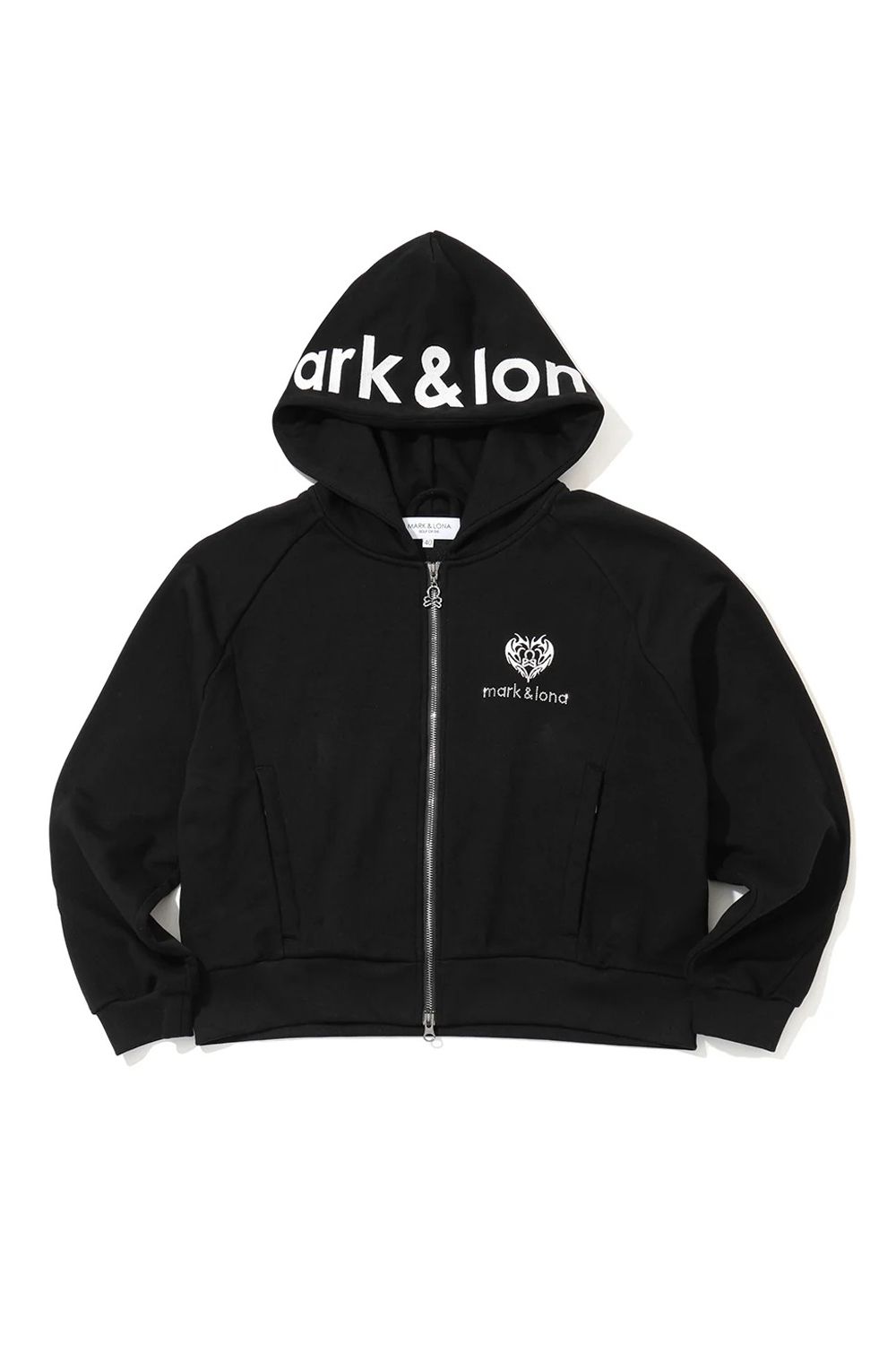 【2026AW KARINAさん着用】【レディース】 ELYSIA SPARK ZIP HOODIE / ラインストーン バックロゴ ジップアップフーディー (ブラック)