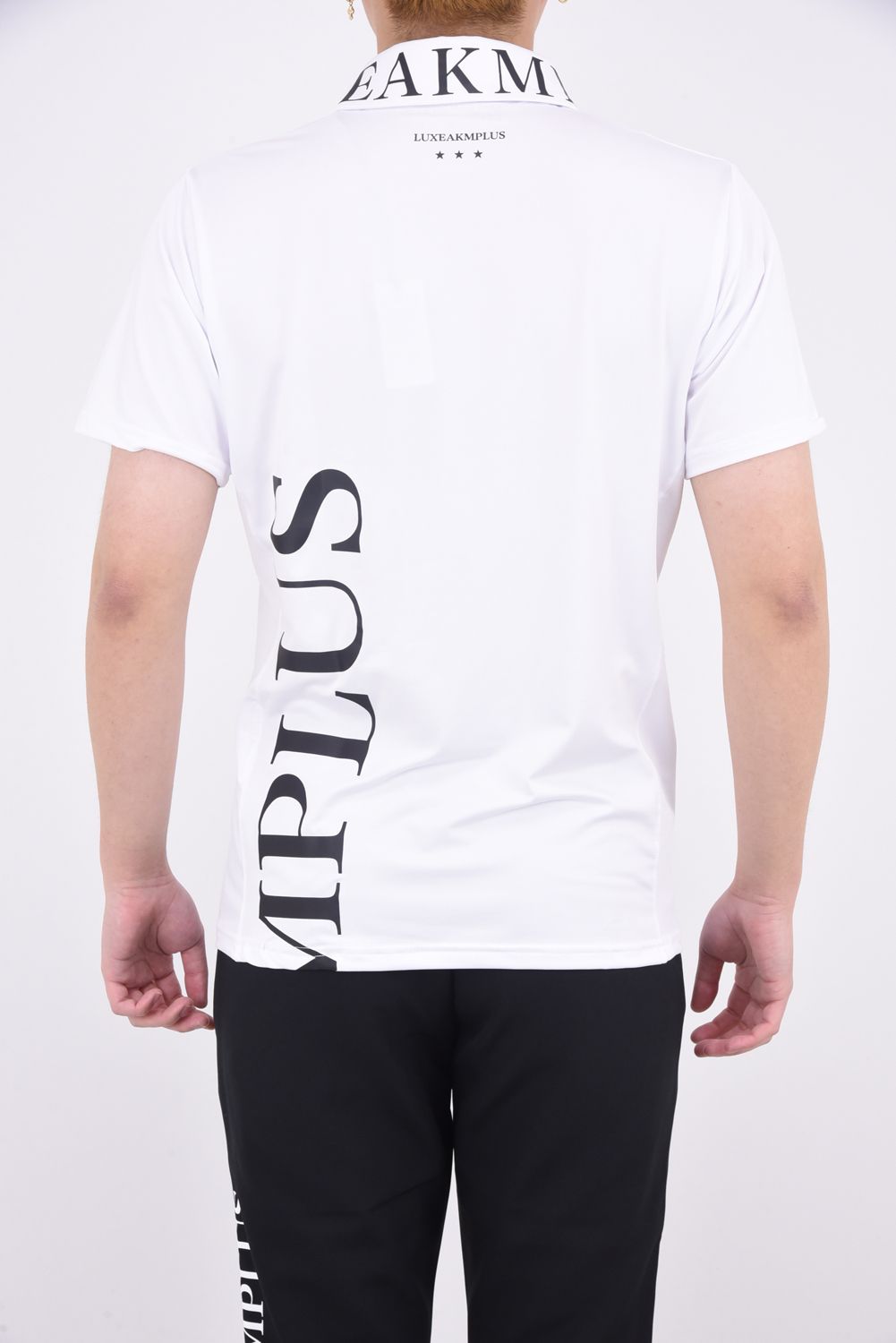 VERTICAL LOGO POLO SHIRTS / バーチカルロゴ 半袖ポロシャツ (ホワイト)