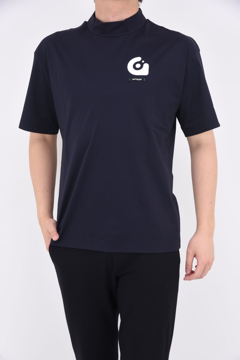 gravis golf - RUDY TEE / バックロゴプリント 接触冷感ナイロン モックネック Tシャツ ネイビー | GOSSIP GOLF