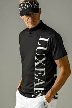 VERTICAL LOGO MOCK NECK T-SHIRTS / バーチカルロゴ モックネック Tシャツ (ブラック/ホワイト)